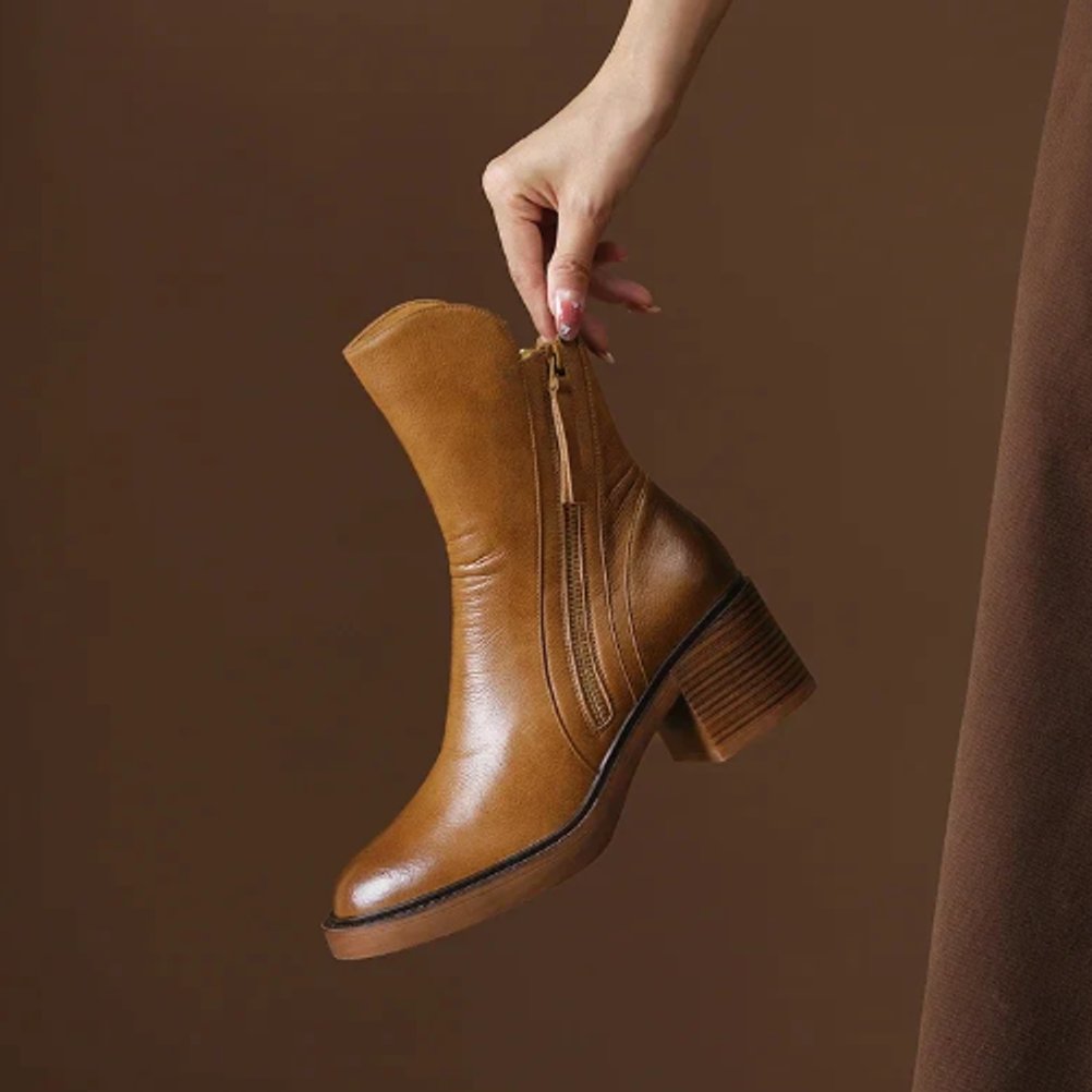 Leonora Side-Zip Block-Heel Boots 2