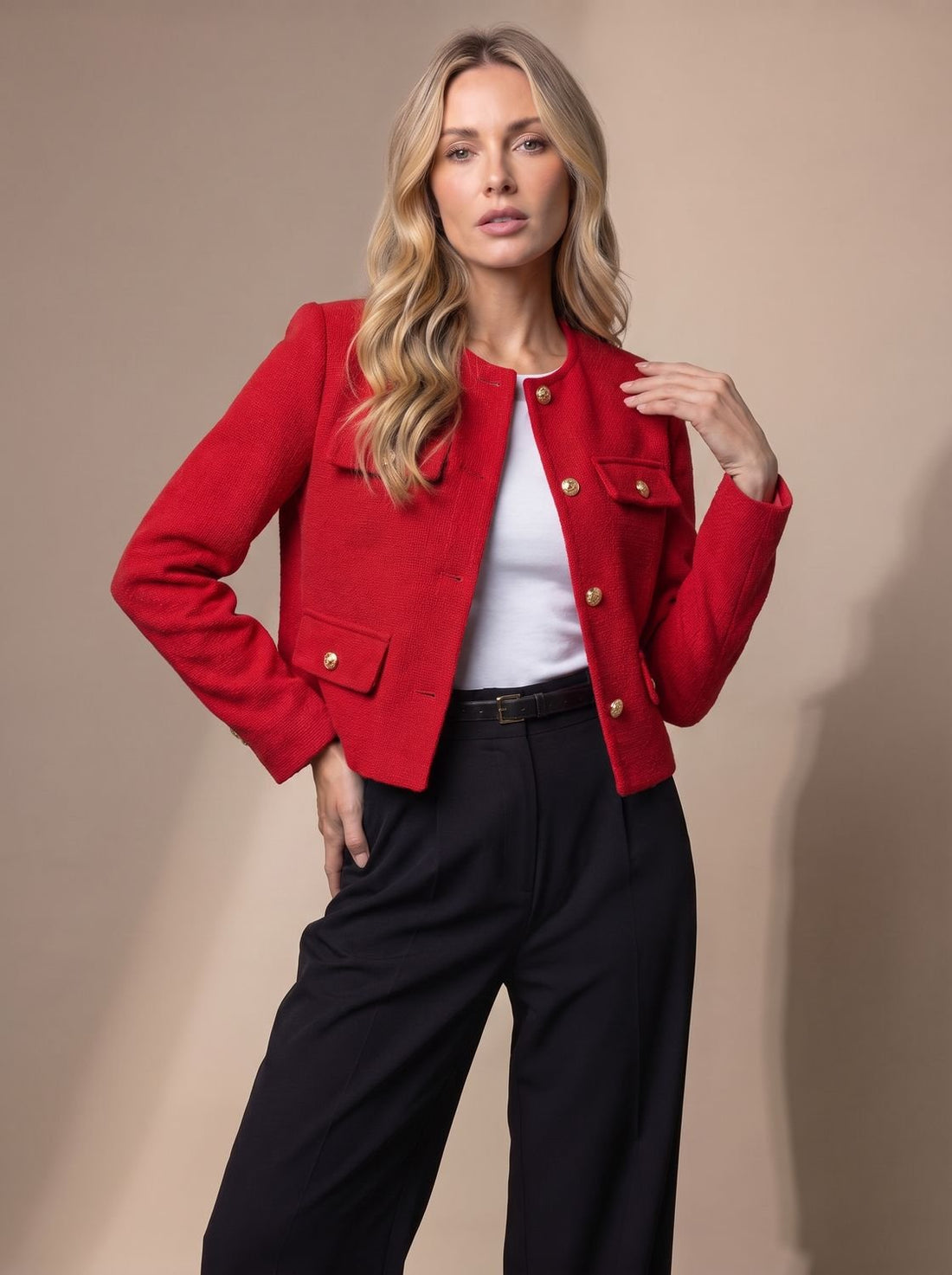 Rosamund Cropped Tweed Jacket 10