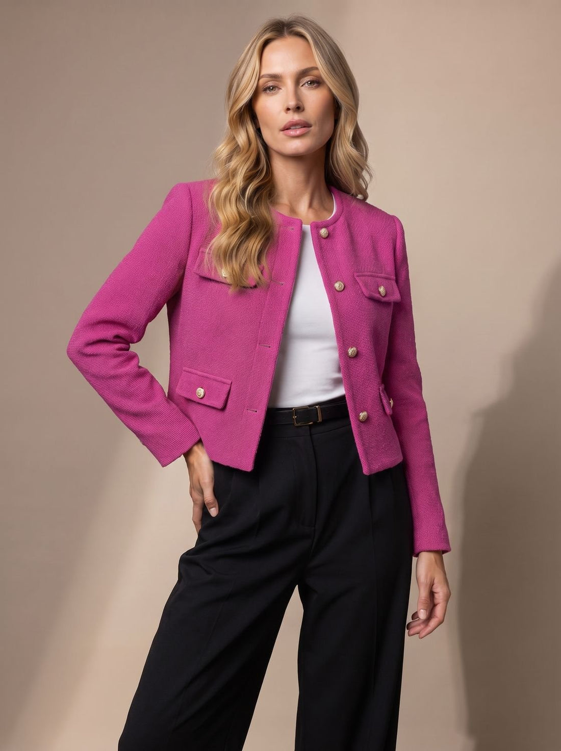 Rosamund Cropped Tweed Jacket 8