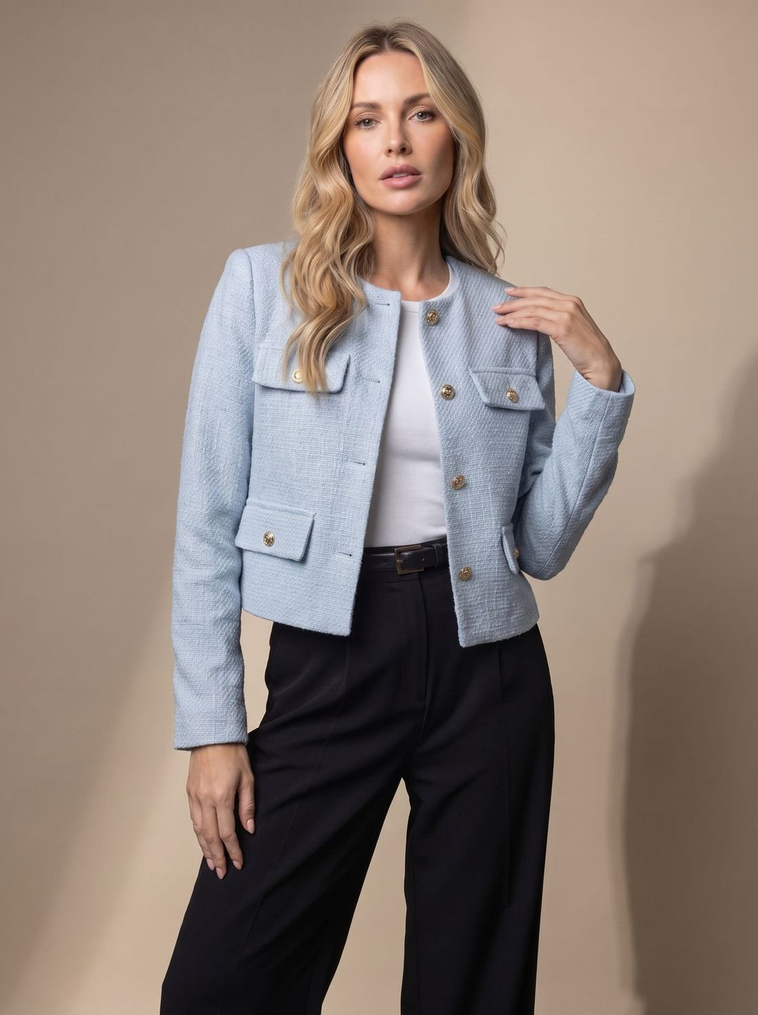 Rosamund Cropped Tweed Jacket 1