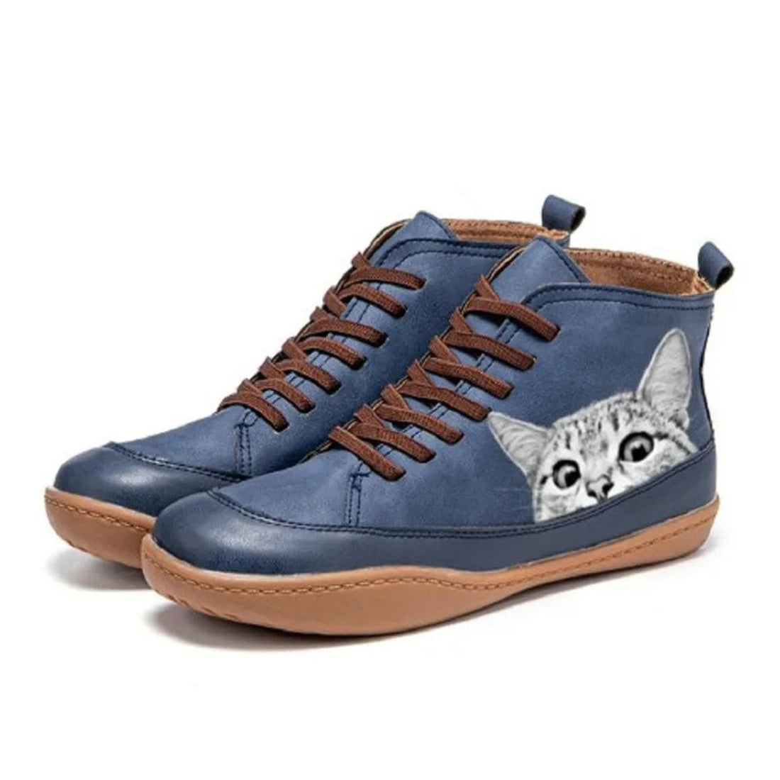 Sunniva Cat Print High-Top Boots 4