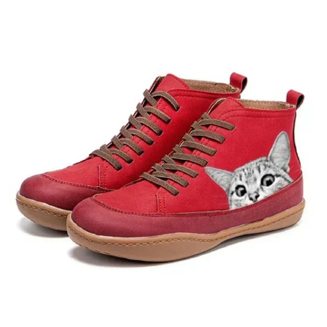 Sunniva Cat Print High-Top Boots 5
