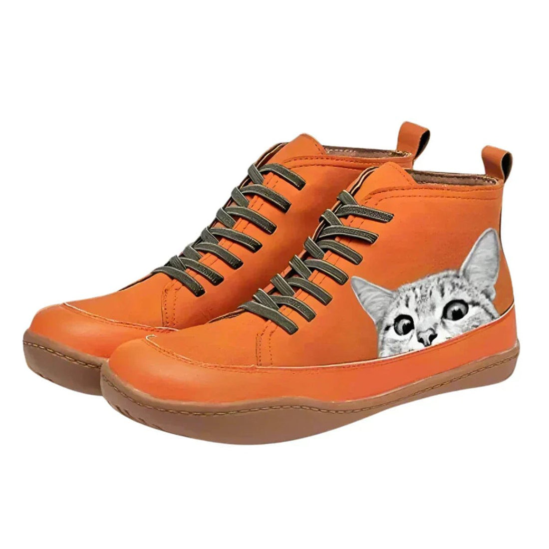 Sunniva Cat Print High-Top Boots 1