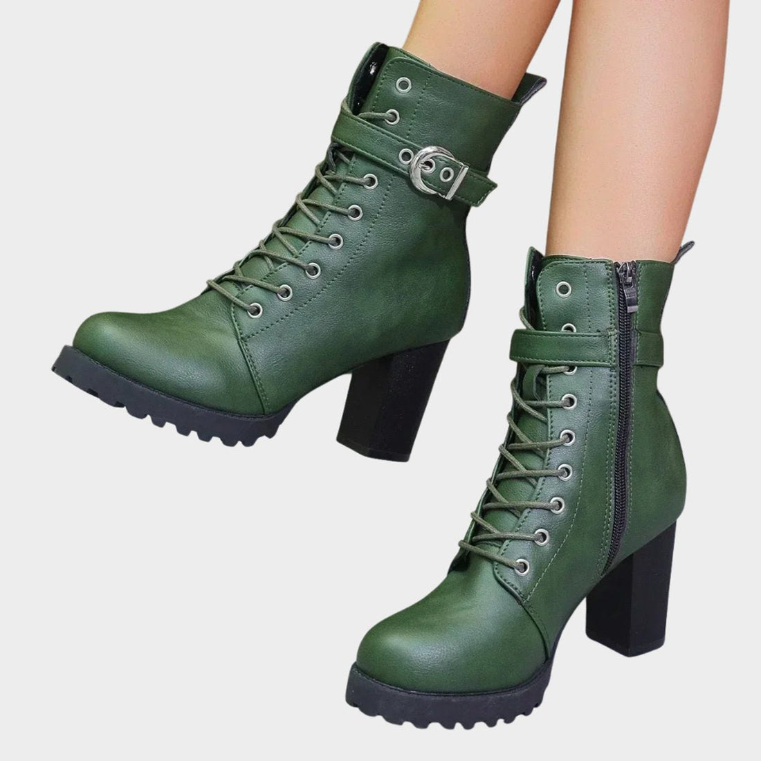 Tindra Lace-Up Heeled Combat Boots 2