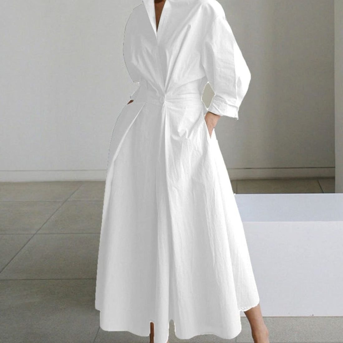 Viveka Collared Maxi Shirt Dress 14