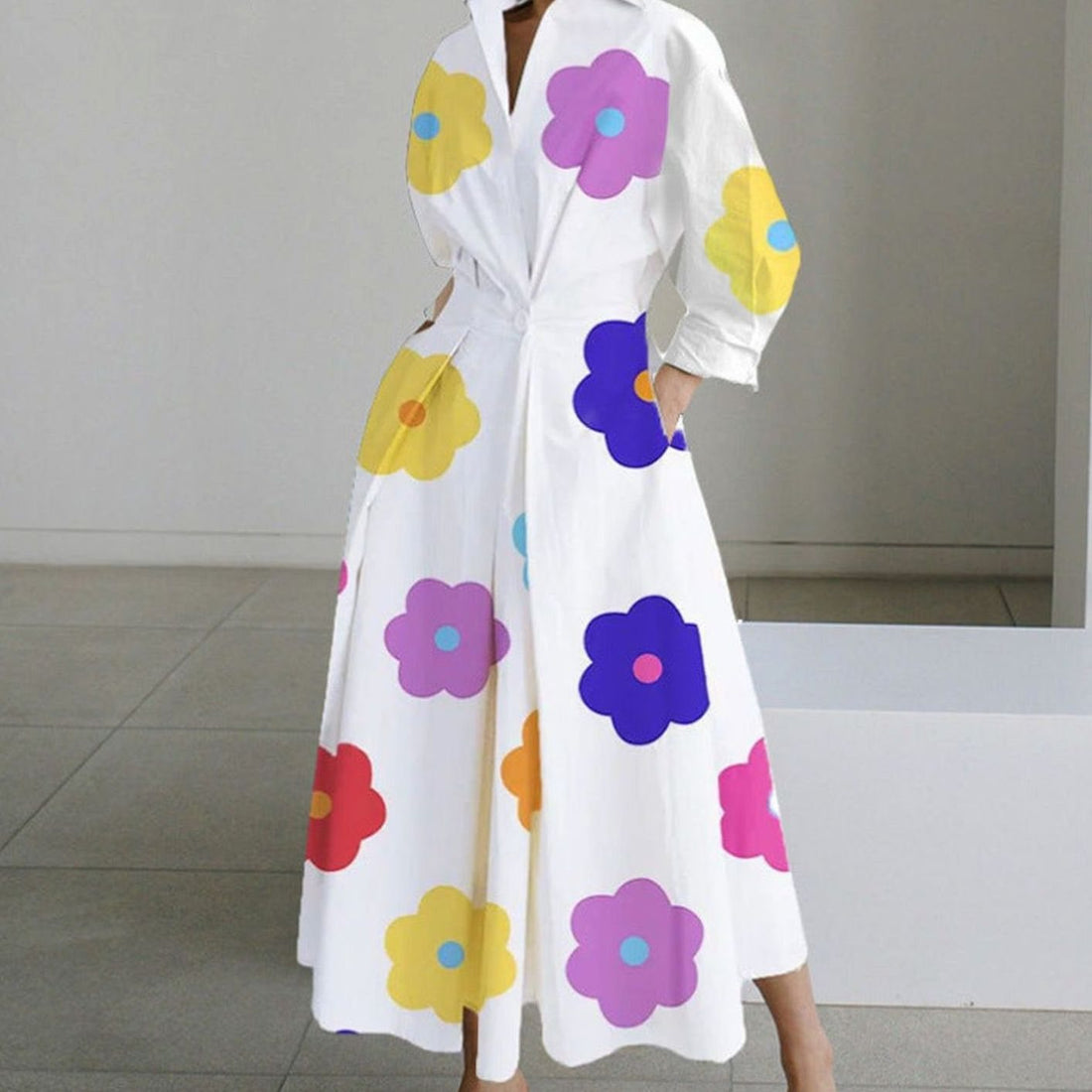 Viveka Collared Maxi Shirt Dress 8