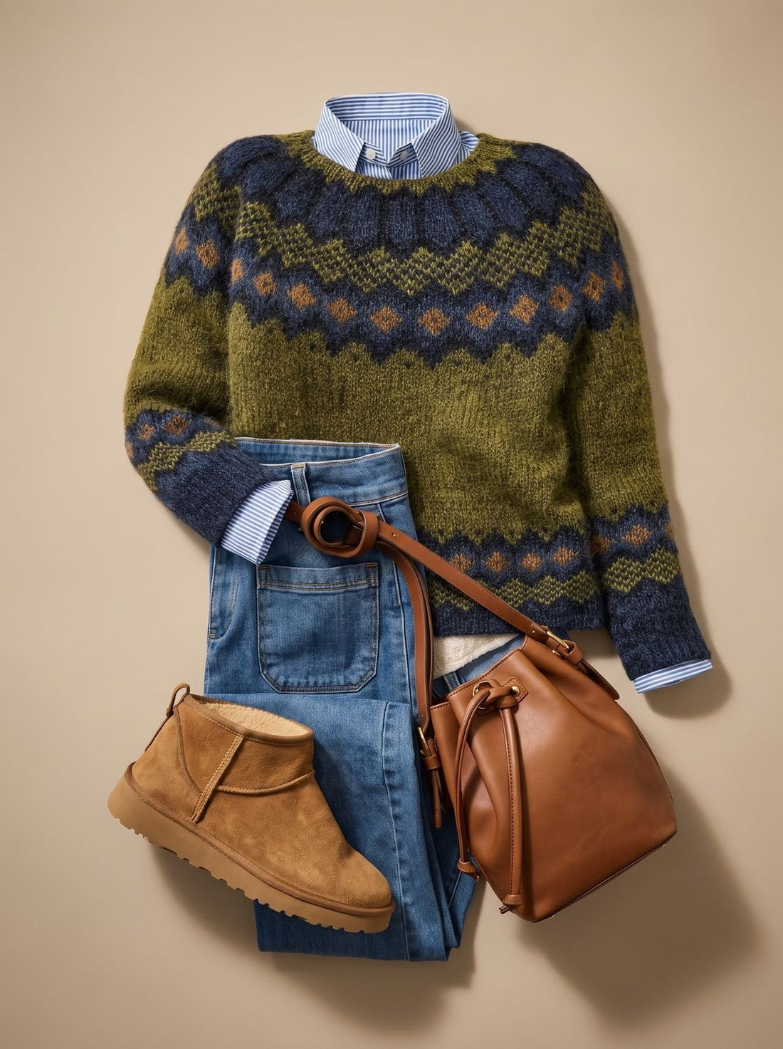 Ysolde Fair Isle Crewneck Sweater 1